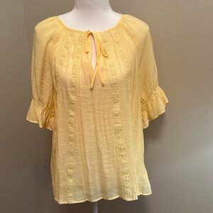 Yellow Counterparts Women’s Peasant Blouse - Large New with Tags